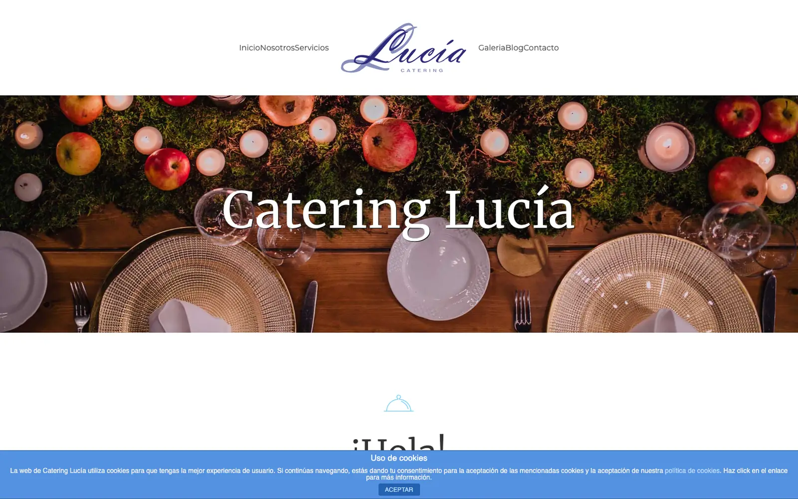 La web anterior de catering de bodas, antes de rehacerla.